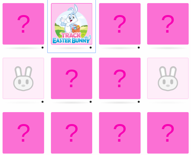 Track Easter Bunny Memory Game Track Easter Bunny