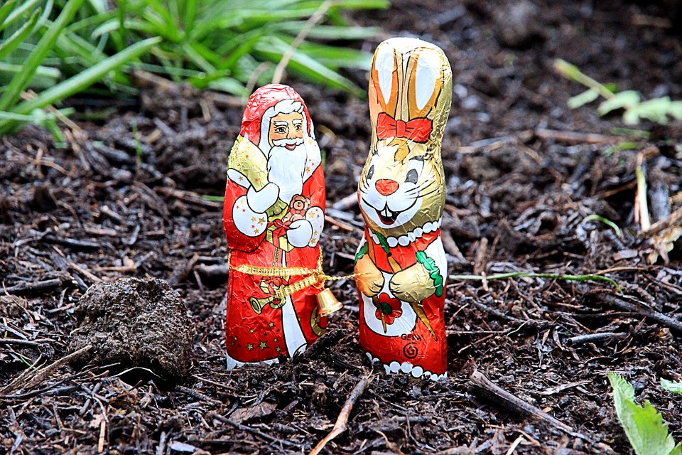 Santa Easter Bunny friends